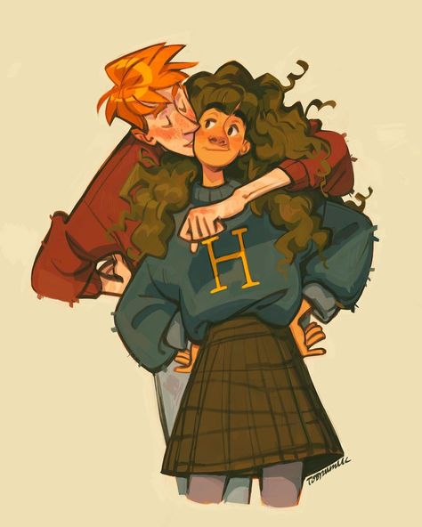 @toorumlk Hermione Fan Art, Ron Weasley Hermione Granger, Harry Potte, Harry Potter Feels, Harry Potter Artwork, Ron And Hermione, Harry Potter Drawings, Harry Potter Headcannons, Hogwarts Mystery