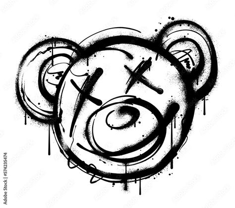 Graffiti Teddy Bear, Graffiti Art Drawings, Teddy Bear Illustration, Hahaha Joker, Teddy Bear Drawing, Street Art Style, Chicano Style Tattoo, Graffiti Lettering Fonts, Bear Drawing