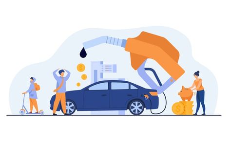 Fuel Illustration, Money Woman, Motor Insurance, Car People, Car Vector, Flat Vector Illustration, Car Fuel, Power Cars, Car Illustration