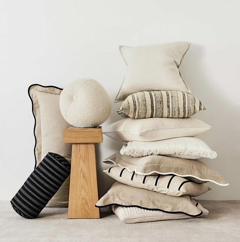 Walton Ribbed Sideboard + Reviews | Crate & Barrel Ivory Throw Pillows, Beige Throws, Beige Throw Pillows, Ivory Pillow, Black Throws, Black Throw Pillows, Sofa Review, Knit Throw, Striped Throw