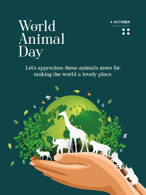 Protect Animals Poster Design, Save Animals Poster Design, World Animal Day Poster, Animal Day Poster, Animal Protection Poster, Biodiversity Poster, World Animal Welfare Day, Save Animals Poster, Animal Awareness