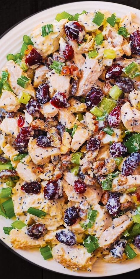 Cranberry Pecan Chicken Salad with Poppy Seed Dressing is an easy recipe that a whole family would love! It’s a great side dish or light dinner. This salad makes a wonderful meal for the holiday menu, especially Thanksgiving or Christmas. Cranberry Pecan Chicken Salad with Poppy Seed Dressing is one of the best chicken salads...Read More Cranberry Pecan Chicken Salad, Salad With Poppy Seed Dressing, Christmas Cranberry, Salad Kale, Pecan Chicken Salads, Pecan Chicken, Poppy Seed Dressing, Resep Salad, Salad Pasta