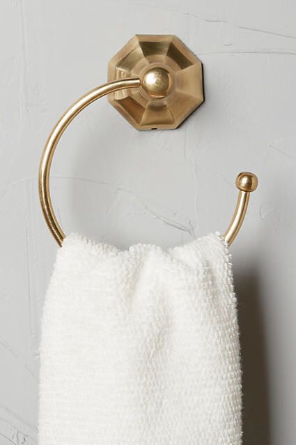 Anthropologie Brass Circlet Towel Ring Hand Towel Ring, Diy Towels, Unique Cabinets, Hand Towel Holder, Brass Bathroom, Powder Bath, Towel Ring, Bathroom Collections, Household Products