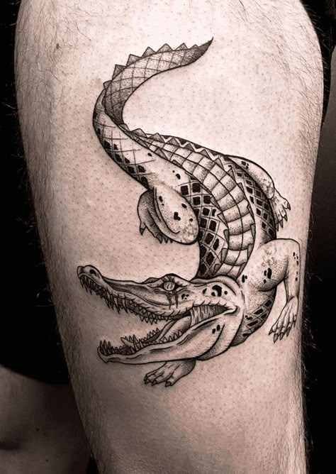 Crocodile Tattoo Design, Dean Tattoo, Alligator Tattoo, Crocodile Tattoo, Love Tattoo, Leg Tattoos Women, Leg Sleeve Tattoo, Dad Tattoos, Tattoo Design Ideas