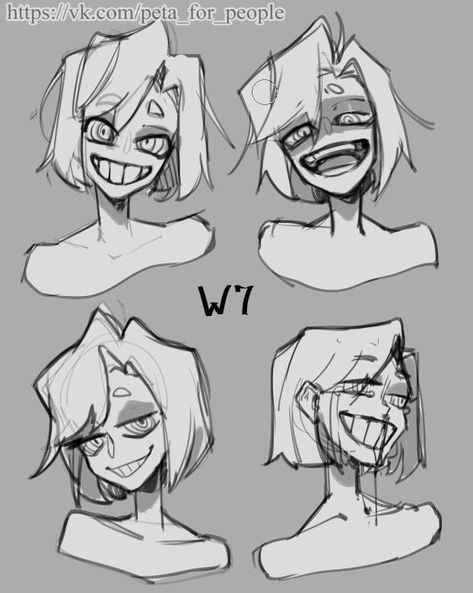 Smirk Reference Drawing, Zombie Poses Drawing, Pose Reference Villain, Attack Pose Reference, Facial Features Drawing, Zombie Oc Art, Villain Drawing, Comic Artstyle, Teeth Reference