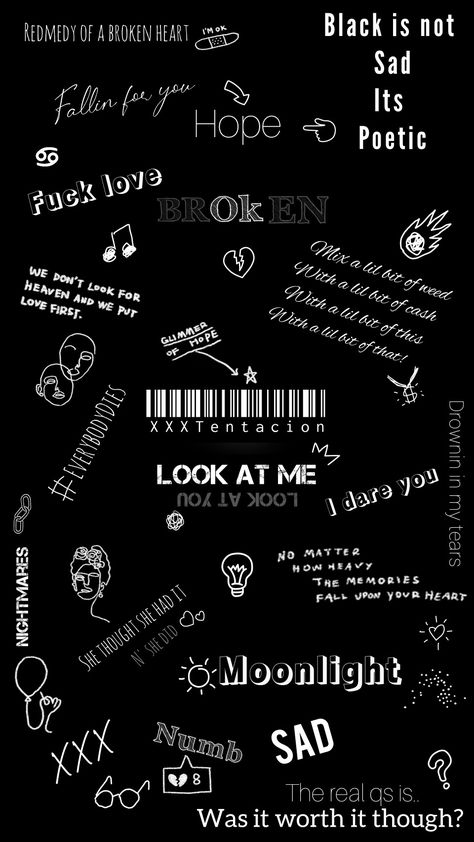 Xxxtentacion inspired lockscreen Xxxtentaci̇on Wallpaper, Creepy Lockscreen, Edgy Lockscreen, Lockscreen Grunge, Depreciation Wallpaper, Black Aesthetic Wallpaper Lockscreen, Emo Lockscreen, Gothic Lockscreen, Graphite Wallpaper