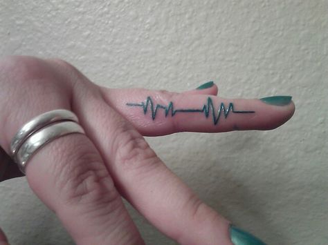 Heartbeat line on my ring finger Heart Rate Tattoo, Pulse Tattoo, Ekg Tattoo, Chocolate Cocker Spaniel, Heart Tattoo On Finger, Tattoo Finger, Heartbeat Line, One Line Tattoo, Heartbeat Tattoo