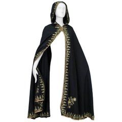 Medieval Cape Cloak, Embroidered Cloak, Hooded Capes, Embroidered Cape, Black Cloak, Cape Cloak, Coat Cape, Hooded Cape, Hooded Cloak