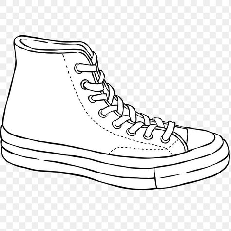 Sneaker Outline, Shoe Outline, Sneaker Illustration, Sneaker Png, Top Png, Shoes Vector, Black And White Png, Sneakers Illustration, Shoe Template