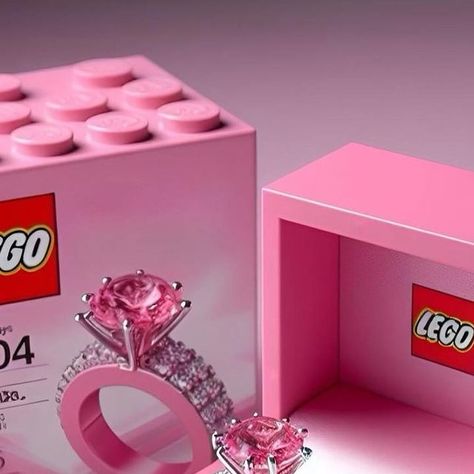 Womenswear on Instagram: "Lego rings 💍💞 Credit: @brickedbouquet #lessisworefemales" Lego Engagement Ring, Girly Lego Builds, Pink Lego Wallpaper, Lego Ring, Lego Heart Necklace, Lego Decor, Barbie Ring, Lego Flowers, Lego Decorations