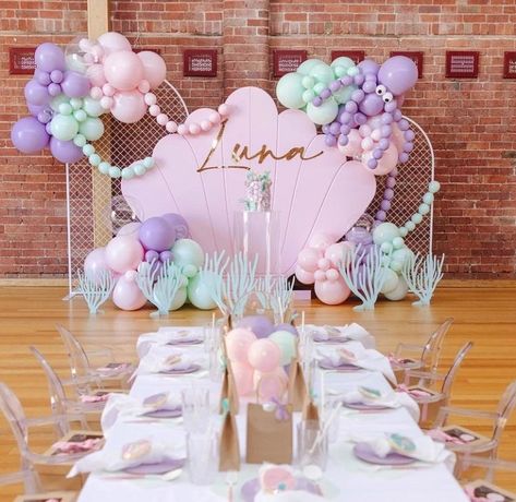 Ariel Birthday Party, Mermaid Birthday Decorations, Mermaid Balloons, Ocean Birthday Party, Mermaid Birthday Party Decorations, Mermaid Theme Birthday Party, Mermaid Birthday Cakes, Ariel Birthday, Ocean Birthday