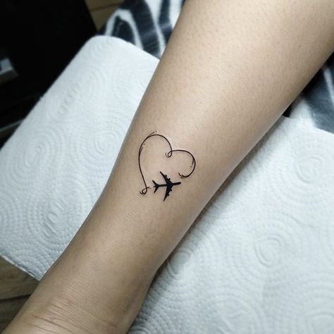 Hart Tattoo, Plane Tattoo, Airplane Tattoos, Travel Tattoos, Tattoo Magazine, Tattoos For Lovers, Instagram Tattoo, Tattoo Magazines, Subtle Tattoos