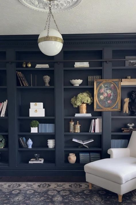 13 Stunning DIY Billy Bookcase Built-In Hack Ideas | Our Aesthetic Abode Diy Billy Bookcase, Built In Hack, Ikea Decor Hacks, Ikea Kitchen Hacks, Billy Ikea, Bookcase Hack, Ikea Built In, Billy Bookcase Hack, Storage Ikea