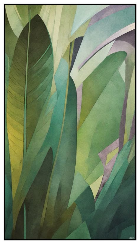 Karolyn Dailey Barganier • 2024 Painters Pallet, Group Art Projects, Painting Flowers Tutorial, Forest Mural, Creepy Drawings, Jungle Wallpaper, Watercolour Inspiration, Banana Leaves, Vintage Texture