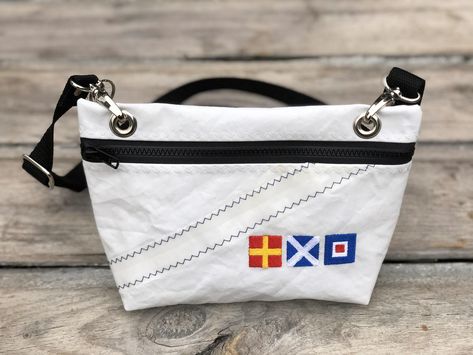 Recycled Sail Bags, Sail Cloth, Recycled Sailcloth, Cloth Ideas, Nautical Flag, Sail Bag, Boat Bag, Cycling Bag, Nautical Flags