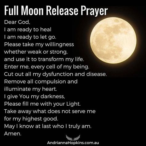 The Full Moon Release Prayer is great to use as an alternative or as an add-on to the Full Moon Release Ritual. You can also call upon… Full Moon Prayer, Full Moon Release, Moon Prayer, Full Moon Ceremony, Moon Ceremony, Full Moon Spells, Full Moon Tonight, Moon Spells, Moon Quotes