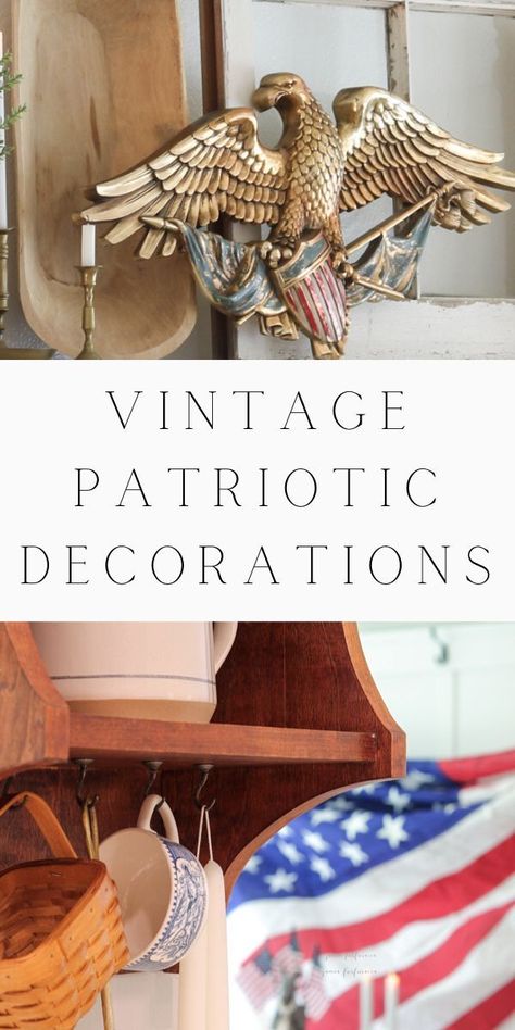 Subtle Patriotic Decor, Patriotic Fall Decorations, Vintage Independence Day, Americana 4th Of July, Vintage 4th Of July Decor, 4th Of July Mantel Decor, Vintage Patriotic Decor, Modern Americana Decor, Vintage Patriotic Decorations