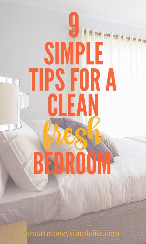 Tips for a clean fresh bedroom. | Healthy Living | Home Tips (including houseplant selection guide!) A Clean Bedroom, Bedroom Cleaning, Clean Baking Pans, Fresh Bedroom, Money Saving Recipes, Living On A Dime, Cleaning Painted Walls, Thrifty Living, Deep Cleaning Tips