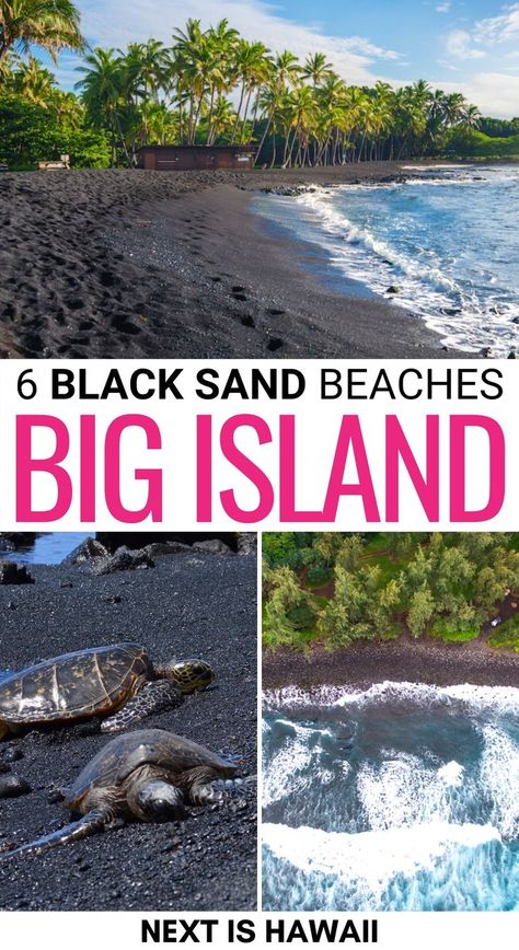 Are you looking to visit one of the Big Island black sand beaches that you see in postcards? This guide details some amazing black sand beaches on Hawaii! | Black sand beaches Big Island | Hawaii black sand beaches | Things to do on the Big Island | Hawaii beaches | Big Island beaches | Beaches in Hawaii | Attractions Big Island | Big Island landmarks | Big Island itinerary Black Sand Beach Hawaii Big Island, Big Island Itinerary, Pahoa Hawaii, Black Sand Beach Hawaii, Big Island Hawaii Beaches, Hawaii Ideas, Beaches In Hawaii, Hawaii Living, The Big Island Hawaii