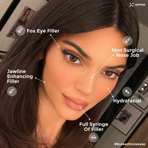 Get that perfectly balanced Kendall Jenner look with Filler and frequent Hydrafacials 🧚‍♂️ Upkeep-ing with the Kardashians ✨️ Book vetted medical aesthetic treatments near you on the Upkeep app! Available on iOS & Google Play! # botox natural lip fillers kendall jenner makeup botox aesthetic masseter botox before and after Kendall jenner beauty routine lip filler shapes botox before and after masseter botox tmj lip filler aesthetic cheek filler Kendall Jenner Nose Job, Lip Filler Shapes, Natural Lip Fillers, Lip Filler Aesthetic, Botox Aesthetic, Facial Esthetics, Nose Fillers, Kendall Jenner Aesthetic, Botox Before And After