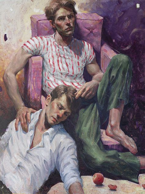 Art Connection, Art Alevel, Arte Grunge, Paintings Famous, Contemporary Portrait, Realism Painting, Queer Art, Human Relationship, Oil Portrait