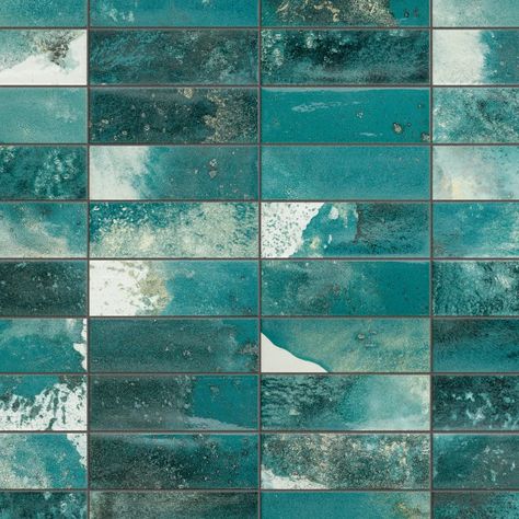 Affinity Tile WPE15TBGR Kings Luxe Tradition | Build.com Teal Tile Backsplash, Teal Glass Tile, Blue Wall Tiles, Bedroom En Suite, Aqua Tiles, Teal Tile, Utility Room Designs, Turquoise Tile, Nashville House