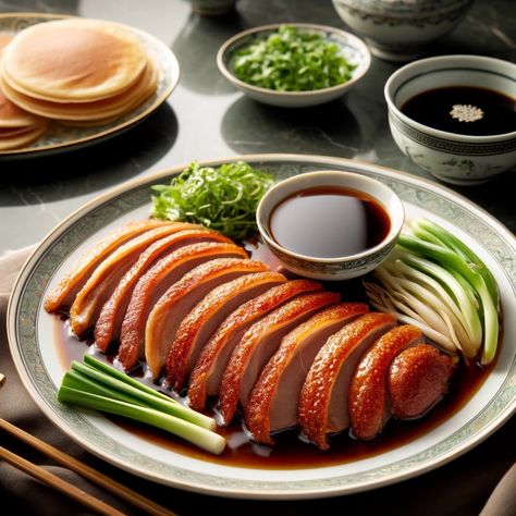 Crispy Peking Duck Recipe with Honey Soy Glaze Crispy Aromatic Duck, Crispy Peking Duck Recipe, Pecking Duck, Peking Chicken, Peking Duck Recipe, Peking Roasted Duck, Gastronomic Food, Recipe With Honey, Soy Glaze