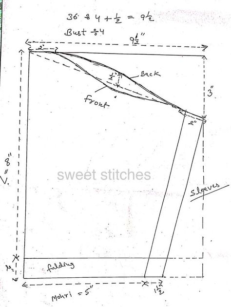 Sweet Stitches Churidar Pattern, Sewing Classes For Beginners, Tailoring Classes, Pattern Drafting Tutorials, T Shirt Sewing Pattern, Sewing Measurements, Sewing Sleeves, Model Blouse Designs, Easy Dress Sewing Patterns