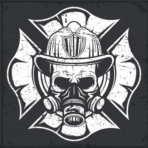 Skull With Helmet, Firefighter Skull, Photoshop Brushes, Vector Photo, Firefighter, Vector Art, Vector Free, Darth Vader, Royalty