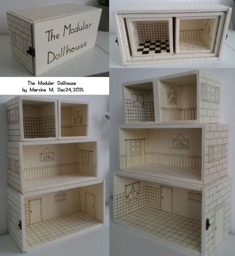 Cardboard Dollhouse, Kids Doll House, Diy Playroom, Diy Barbie House, Modern Dollhouse Furniture, American Girl Doll House, Doll House Wallpaper, Diy Christmas Presents, Doll House Plans