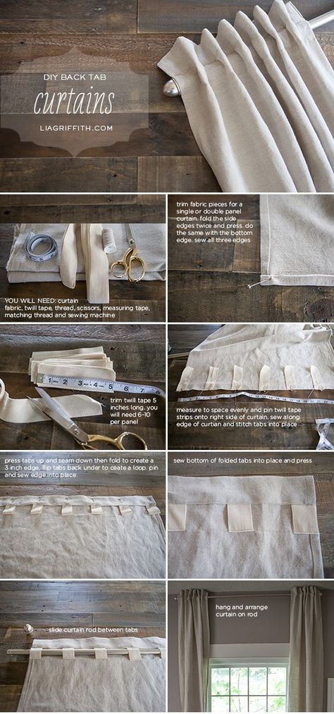 I've been contemplating how to make my new curtains for our master, and this timely post came to my inbox showing just exactly how to do it the way I wanted! -KWA Curtain Tutorial, Make Curtains, Diy Curtain, Diy Window Treatments, No Sew Curtains, Tab Curtains, Summer Sunshine, Diy Window, How To Make Curtains