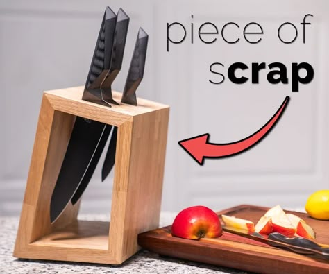 Diy Knife Storage, Diy Decor For Room, Knife Block Diy, Kitchen Knife Holder, Unique Knife, Knife Organization, Knife Blocks, Diy Knife, Knife Stand