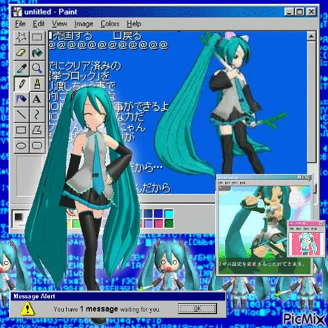 Animecore Webcore, Y2k Anime, Vocaloid Characters, Old Anime, Color Help, Anime Figures, Hatsune Miku, Cute Icons, Vocaloid