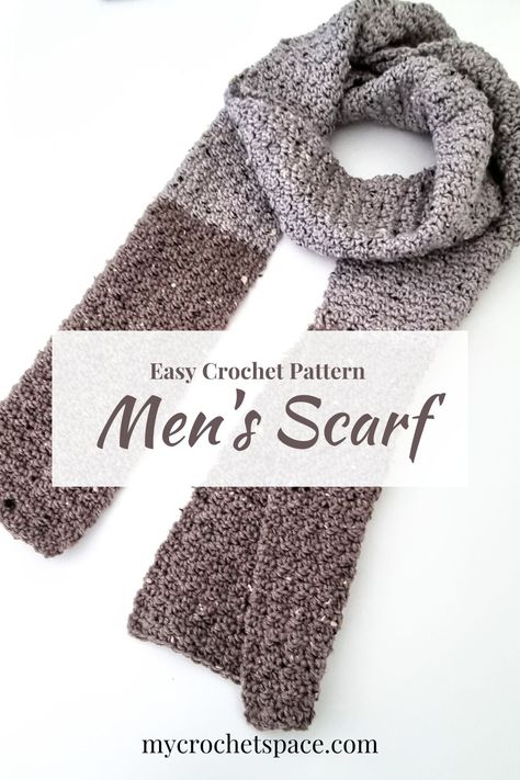 Tweed Men's Scarf Crochet Pattern Men’s Scarf Crochet Pattern Free, Men’s Scarf Crochet Pattern, Mens Scarf Crochet Pattern Free, Men Scarf Crochet Pattern, Crochet Scarf Pattern Free Easy, Men Scarf Pattern, What To Crochet, Prayer Scarf, Crochet Lace Scarf Pattern