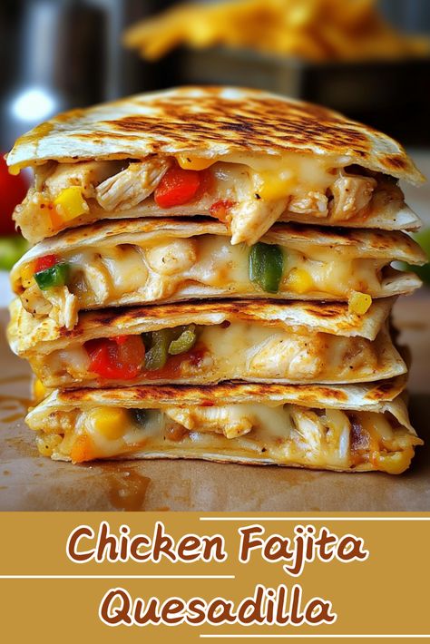 Easy Chicken Recipes: Chicken Fajita Quesadilla Quick Weekly Dinners, Hawaiian Chicken Quesadilla, Fajita Chicken Recipes Easy, Black Stone Chicken Quesadilla, Skinnytaste Meximelt, Keto Chicken Quesadilla Recipe, Chicken And Steak Quesadilla Recipes, Easy Mexican Family Dinners, Easy Dinner Recipes With Peppers