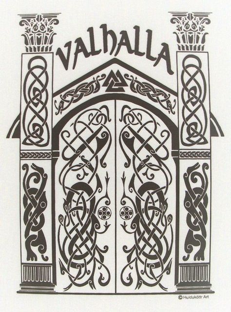 Viking Hall, Valhalla Tattoo, Viking Warrior Tattoos, Norse Mythology Tattoo, Scandinavian Tattoo, Viking Tattoo Symbol, Viking Tattoo Sleeve, Castlevania Wallpaper, Symbole Viking