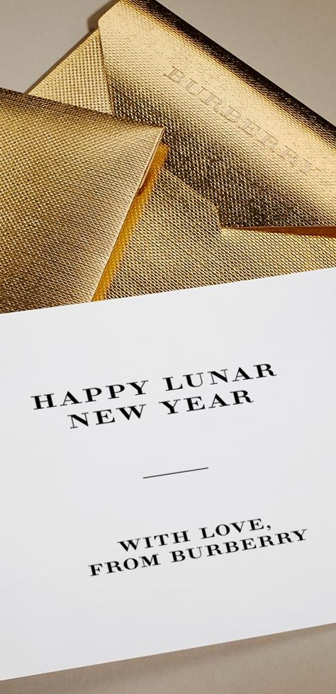 Wishing you a happy Lunar New Year with love from Burberry Wedding Invitations Simple Modern, Fashion Invitation, Fashion Show Invitation, Calligraphy Modern, Gold Envelope, Event Invitations, Gold Envelopes, Trendy Wedding Invitations, Luxury Stationery