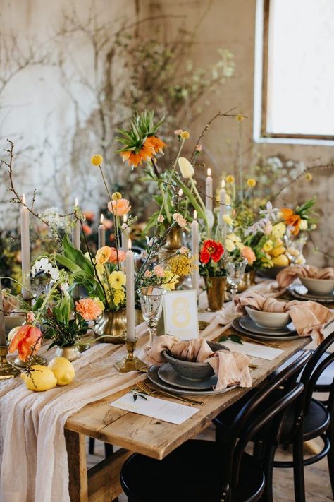 Botanical Color Bomb - Scandinavian Summer Wedding Inspiration in Yellow & Orange - Chic Vintage Brides : Chic Vintage Brides Vintage Summer Wedding, Scandinavian Wedding, Yellow Blush, Summer Wedding Inspiration, Scandinavian Summer, Chic Vintage Brides, Romantic Wedding Inspiration, Vintage Brides, Summer Shades