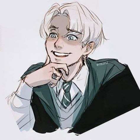 Draco Malfoy, A Drawing, Anime Character, Hair, Anime