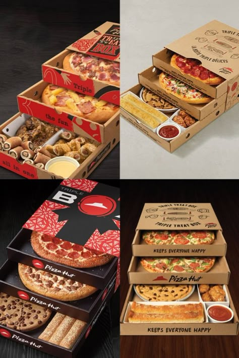 Corrugated multi-ply pizza box packaging manufacturer, these pizza boxes are made of corrugated paper, cardboard paper, and kraft paper, you can according to your need choose fit paper materials.#pizza #pizzabox #boxpackaging #packaging #box #corrugatedbox #cardboardbox #kraftbox Food Packing Box Design, Pizza Box Packaging, Pizza Dips, Food Delivery Packaging, Pizza Box Design, Pasta Packaging, Packing Box Design, Pizza Packaging, Packages Ideas