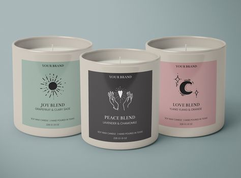 Labels For Candles, Candle Label Design, Minimal Candles, Diy Candle Labels, Roller Bottle Labels, Candle Labels Design, 2 Template, Boho Candle, Candle Label Template