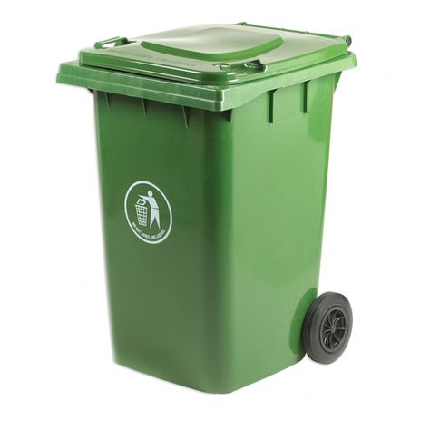 Single coloured wheelie bins with a capacity of 360 litres. Suitable for both domestic and commercial use.      Manufactured from 30% recycled polyethylene    Conforms to EN 840 standards    Easily manoevrable on 200mm wheels    Weight 22kg    360 Litre Wheelie Bins Furniture Reference, Green Bin, Waste Bin, Recycling Bins, Compost Bin, Recycled Plastic, Storage Boxes, Green Colors, Recycling