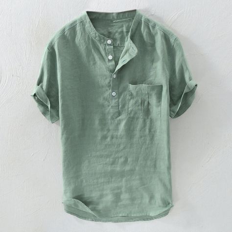 Traditional Chinese Tshirt, Chinese Kung Fu Shirts Sale Mobile Mens Linen Shirts Summer, Kemeja Lelaki, Fashion Catwalk, Linen Shirt Men, Plain Tees, Green Shirt, Branded Shirts, Beach Shirts, Donna Karan