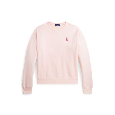 Ralph Lauren Sweatshirt, Girls Fleece, Ralph Lauren Womens, Girl Sweatshirts, Fleece Sweatshirt, Pink Sweatshirt, Jumpers And Cardigans, Long Sleeve Knit, Chambray