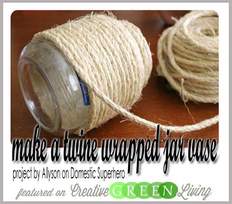 Turn old jars into twine wrapped vases. Easy and looks great! Check out the post for tips on how to make these look awesome. Sisal Twine, Baby Food Jar Crafts, Old Jars, Crafting Inspiration, Food Jars, Baby Food Jars, How To Wrap, Jar Ideas, Mason Jar Diy