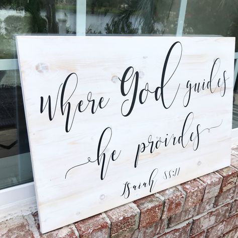 Bible verse wood sign, blessed sign,in god we trust, god provides, faith, white wash pine, custom signs www.etsy.com/shop/SouthCoastVinylusa Diy Pallet Welcome Sign, Wood Bible Verse Signs, Bible Verse For Home Entrance, Christian Wood Signs Diy, Scripture Signs For The Home, Diy Scripture Wall Art, Biblical Wedding Ideas, Wood Signs Bible Verse, Bible Verse Painting