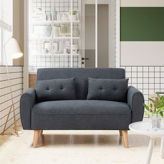 Sofa Mid Century, Couch Dimensions, Loveseat Sofa Bed, Small Loveseat, Modern Loveseat, Inspire Me Home Decor, Mid Century Sofa, Black Sofa, Brown Sofa