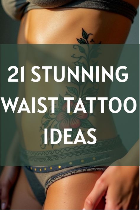 21 Stunning Waist Tattoo Ideas Waste Tattoos For Women, Full Waist Tattoo, Tattoo Female Ribs, Hip And Rib Tattoo, Right Rib Tattoo, Tattoos That Accentuate Waist, Orchid Side Tattoo Ribs, Lower Back Waist Tattoo For Women, Flower Side Tattoos Women Ribs