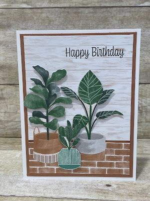 House Plant Birthday Cards, Stampin Up Plentiful Plants Cards Ideas, Perfect Plants Stampin Up Cards, Su Plentiful Plants Cards, Stampin Up Bloom Where Youre Planted, Stampin Up Happy Houseplants Kit, Stampin Up Plentiful Plants Cards, Stampin Up Planted Paradise Stamp Set, Planted Paradise Su