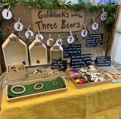 Story Area Early Years, Reggio Literacy Provocations, Early Years Numeracy Area, Early Years Provocations, Curiosity Approach Preschool, Curiosity Approach Eyfs Preschool Activities, Story Tables Preschool, Maths In The Environment Eyfs, Maths Area Nursery